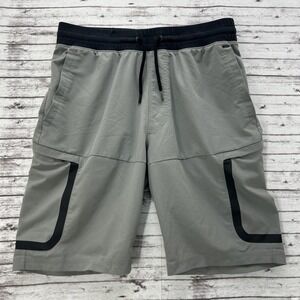 Under Armour Sportstyle Elite Cargo Shorts Mens L Large Gray 1306455 HeatGear 9"